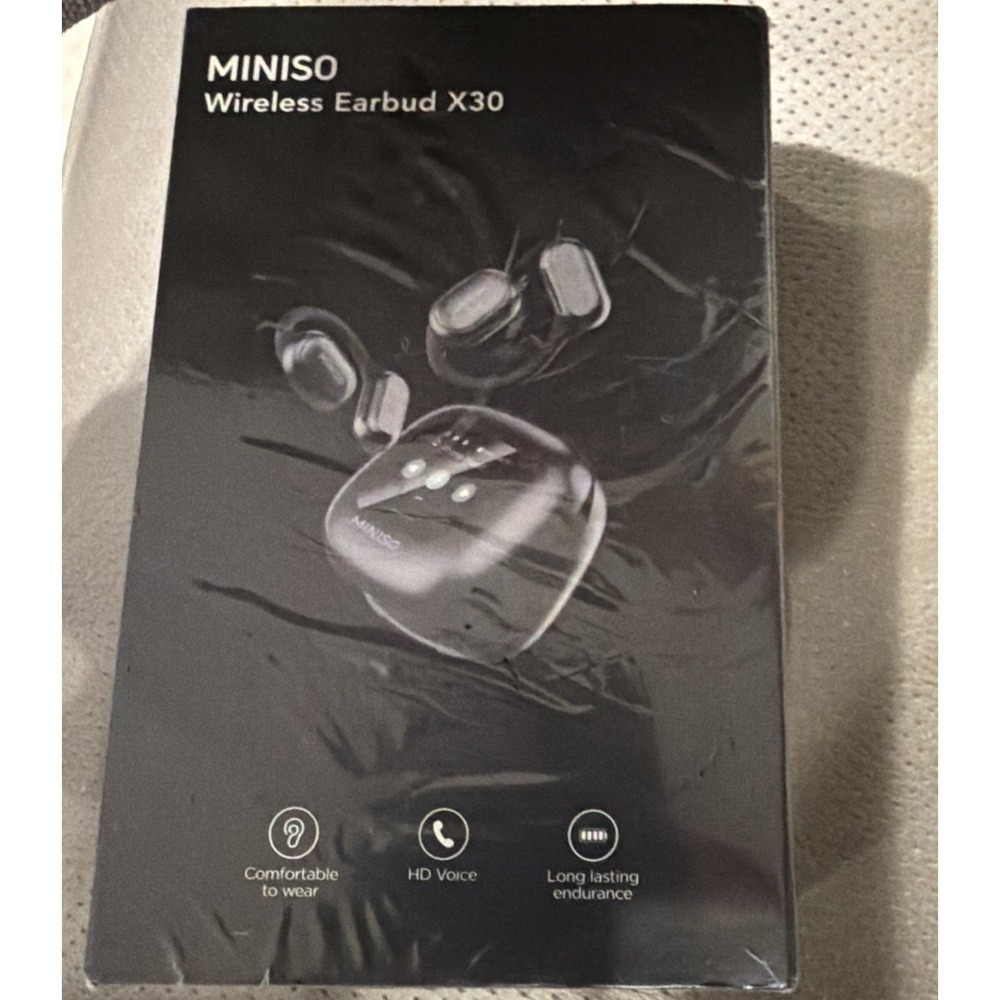 Miniso Wireless Earbud X30 Bluetooth‎ With Charging Case Black Version 5.4